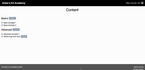 Curriculum block preview