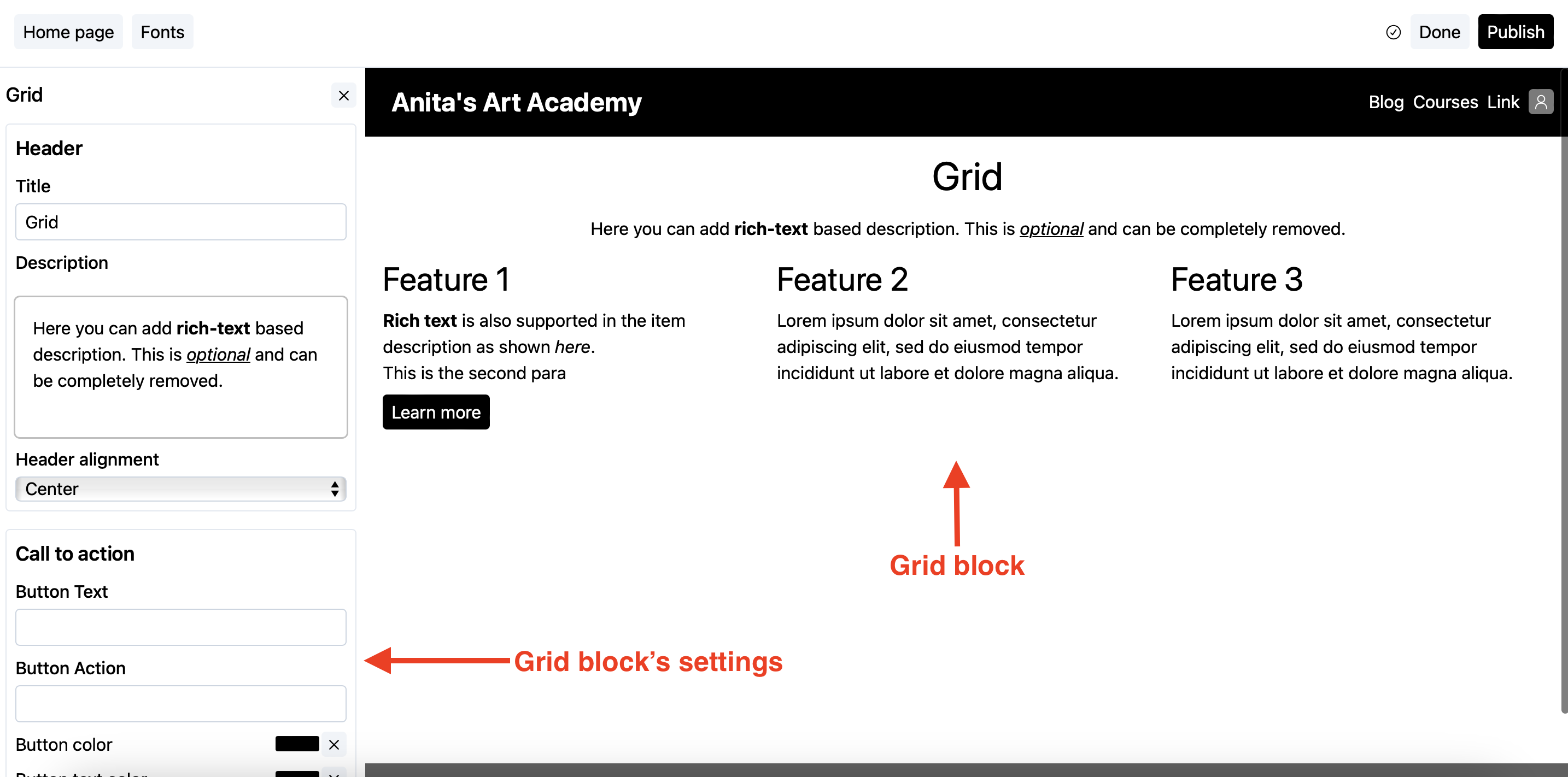 Grid block