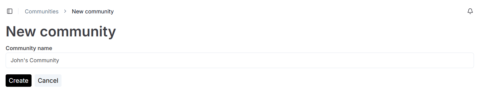 New community screen