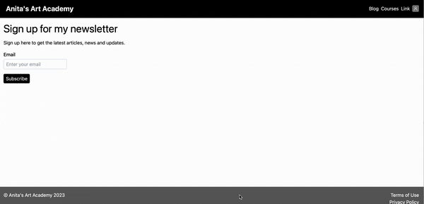 Newsletter signup block working