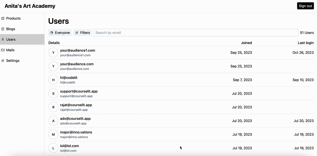 Open segment popover