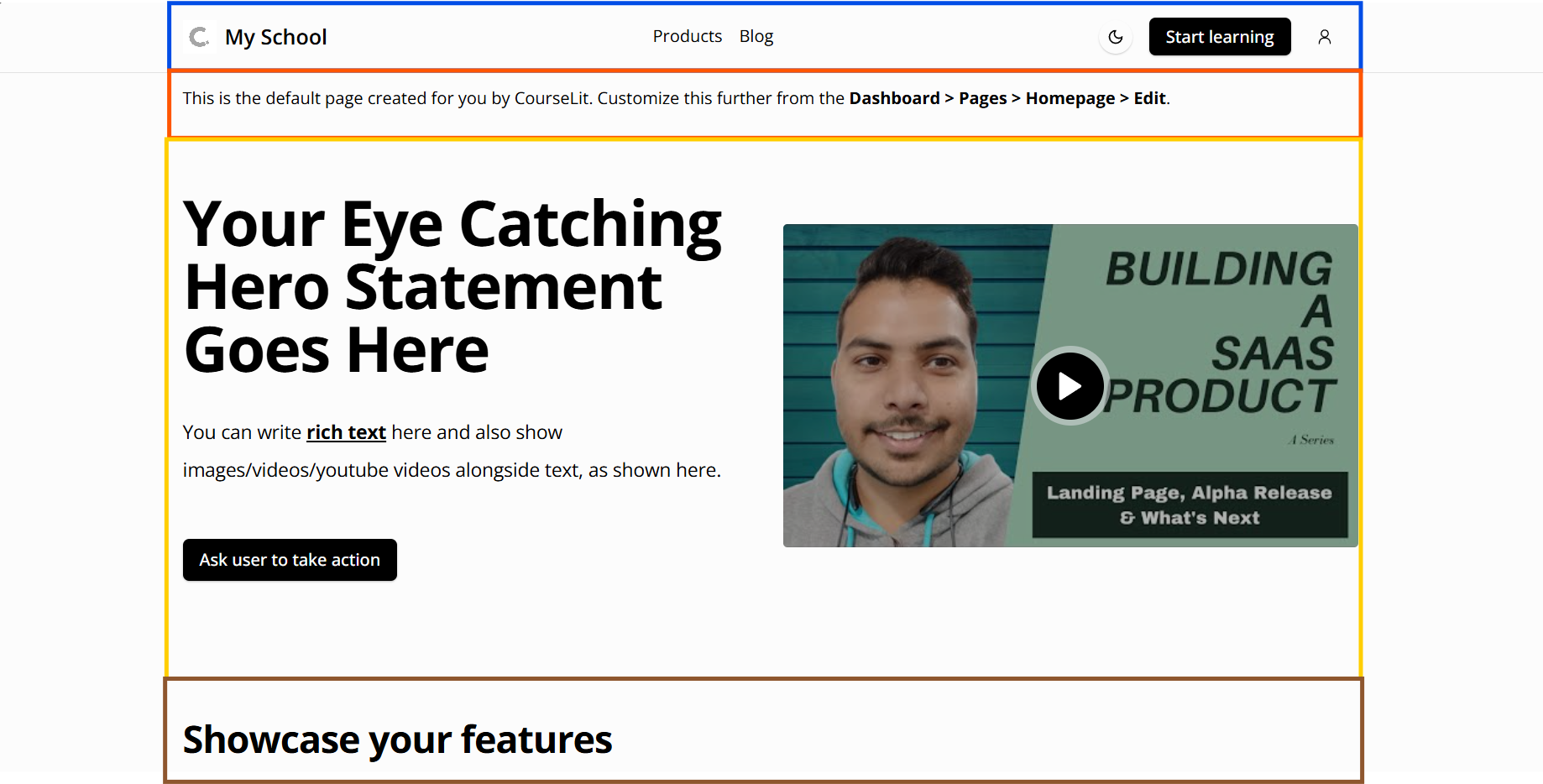 CourseLit page blocks