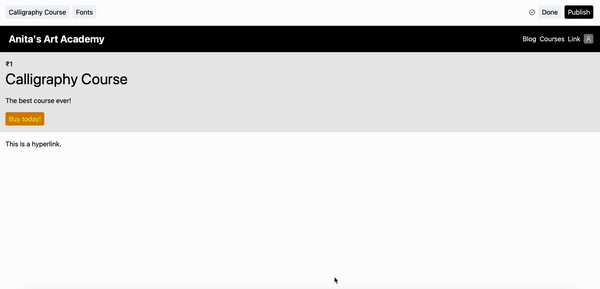 Create a hyperlink in rich text block